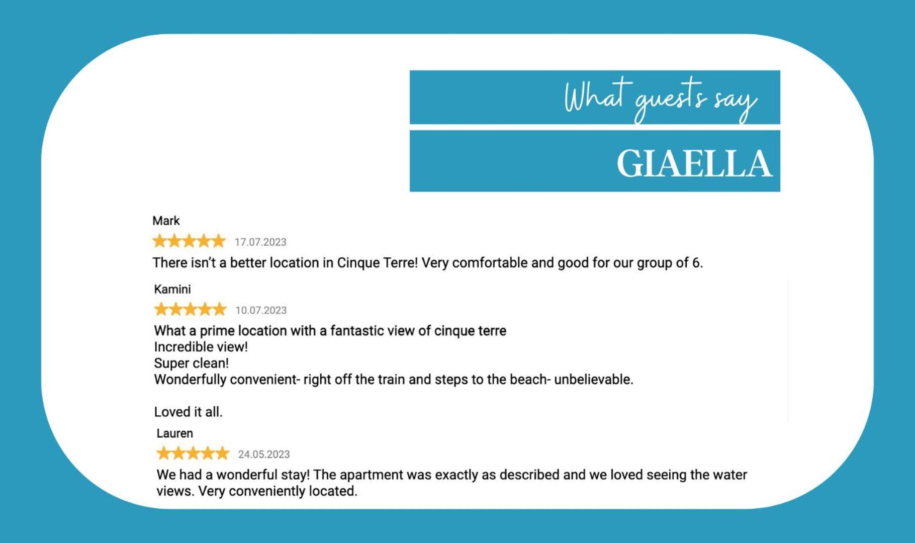 Giaella Sea View Apartment Monterosso al Mare Ngoại thất bức ảnh